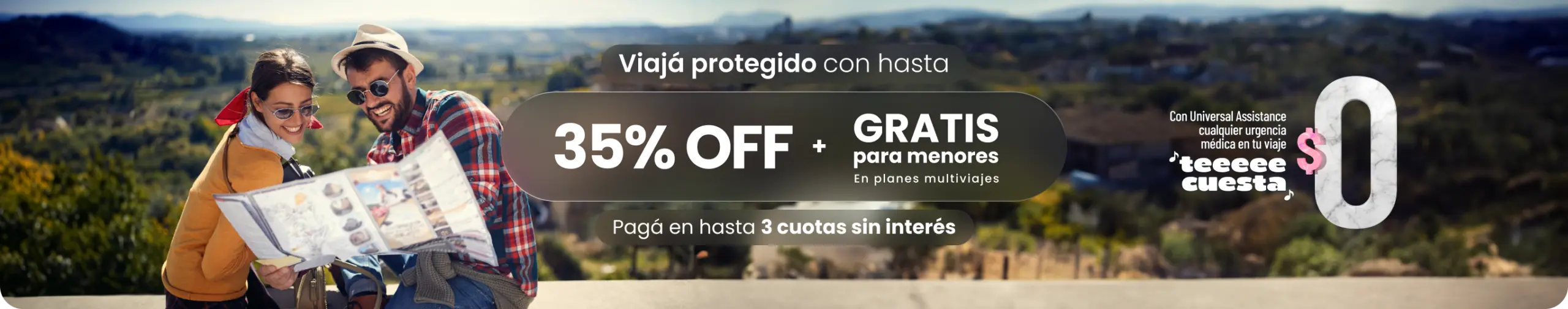 Hasta 35% OFF + menores gratis en planes anuales multiviajes, 3 cuotas sin interés